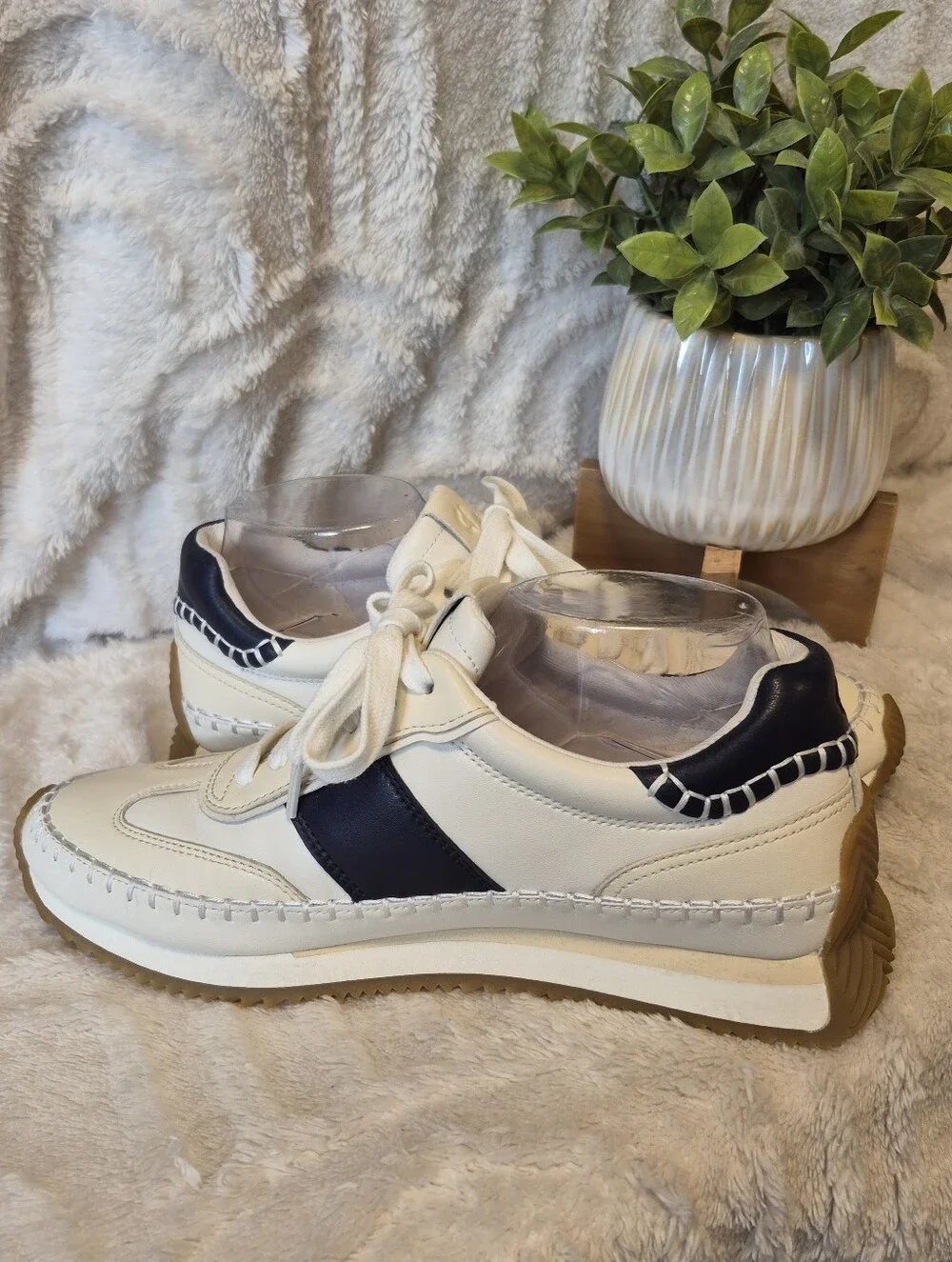 NEW Cole Haan Grandpro Premier Sneakers Women's Sz 9 Ivory/Navy Casual Shoes